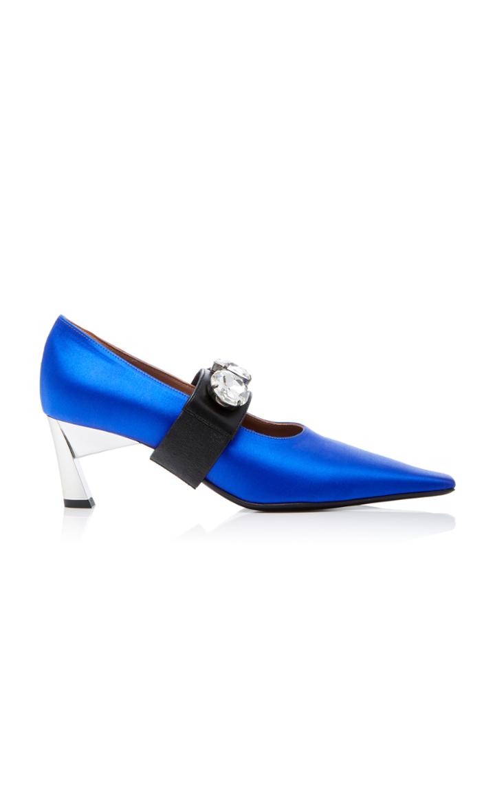 Marni Bejeweled Squared Cap Toe Pump