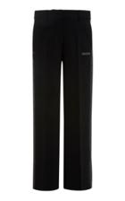 Off-white C/o Virgil Abloh Logo-jacquard Printed Crepe Wide-leg Pants
