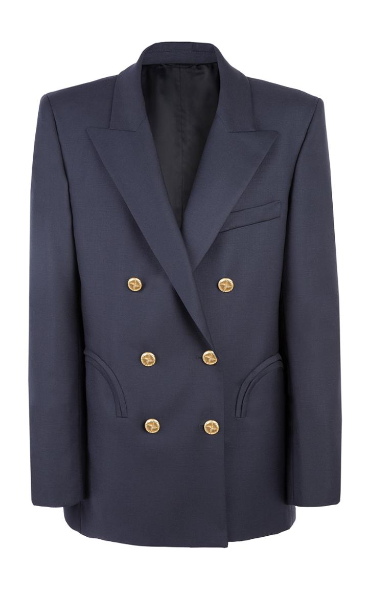 Moda Operandi Blaz Milano First Class Everynight Double-breasted Satin Blazer Size