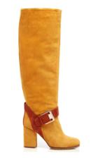 Lanvin Suede Square Buckle Knee Boot