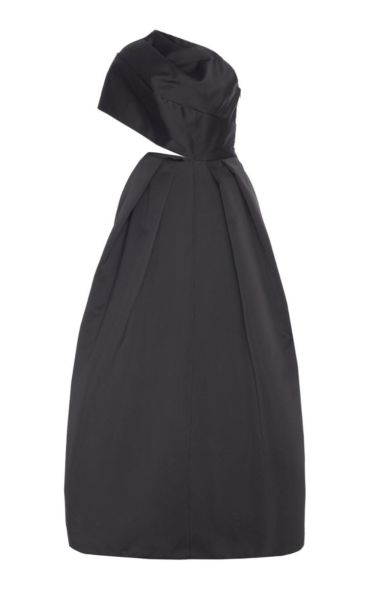 Zac Posen Assymetrical Pleated Satin Dress