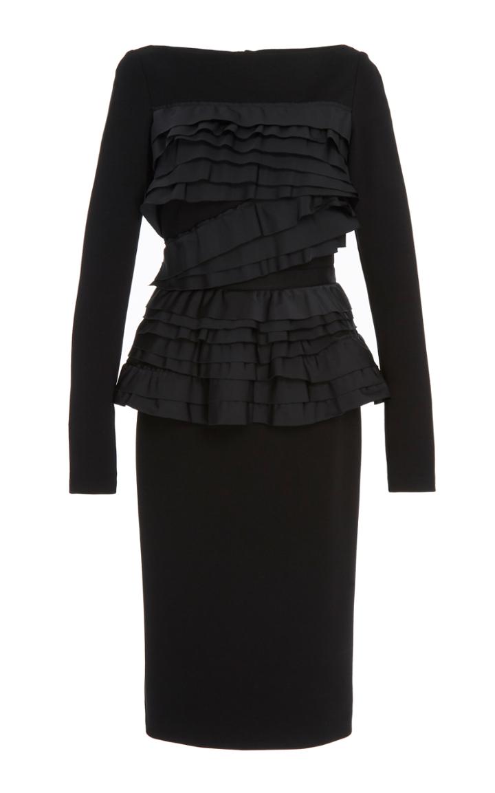 Jason Wu Collection Ruffled Ponte Peplum Dress