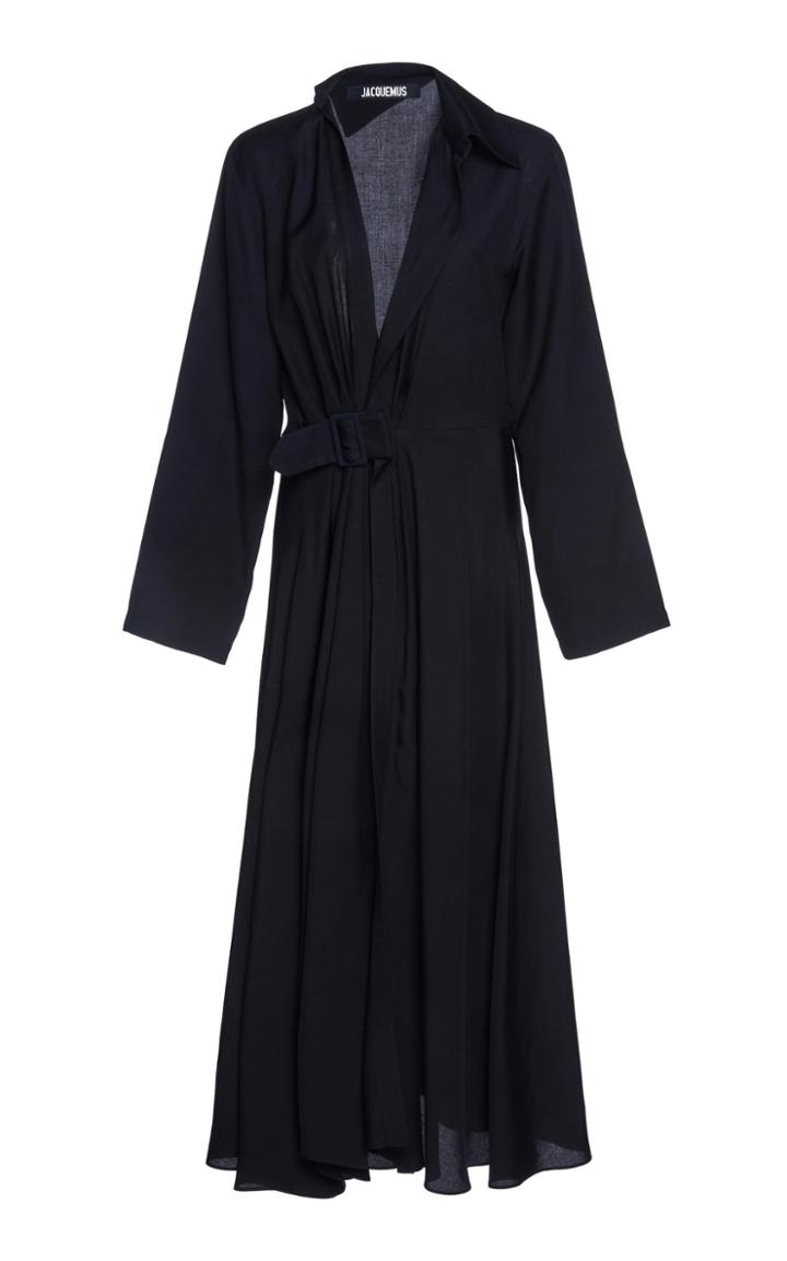 Jacquemus Aissa Pleated Crepe Midi Dress