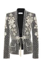 Zuhair Murad Embroidered Belted Crepe Jacket