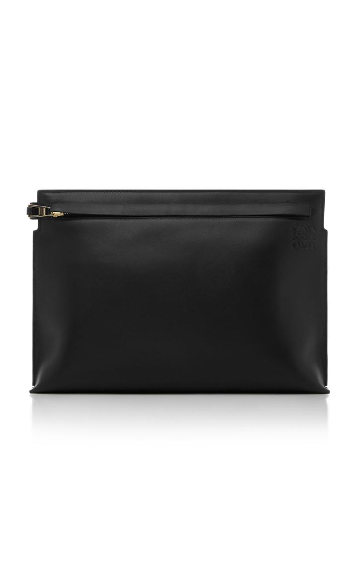 Loewe T Pouch Leather Clutch Bag
