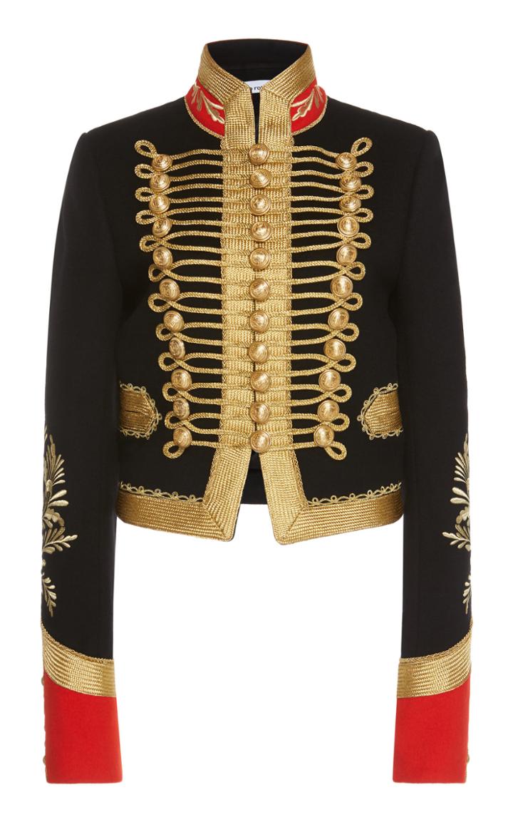 Paco Rabanne Cropped Embroidered Military Jacket