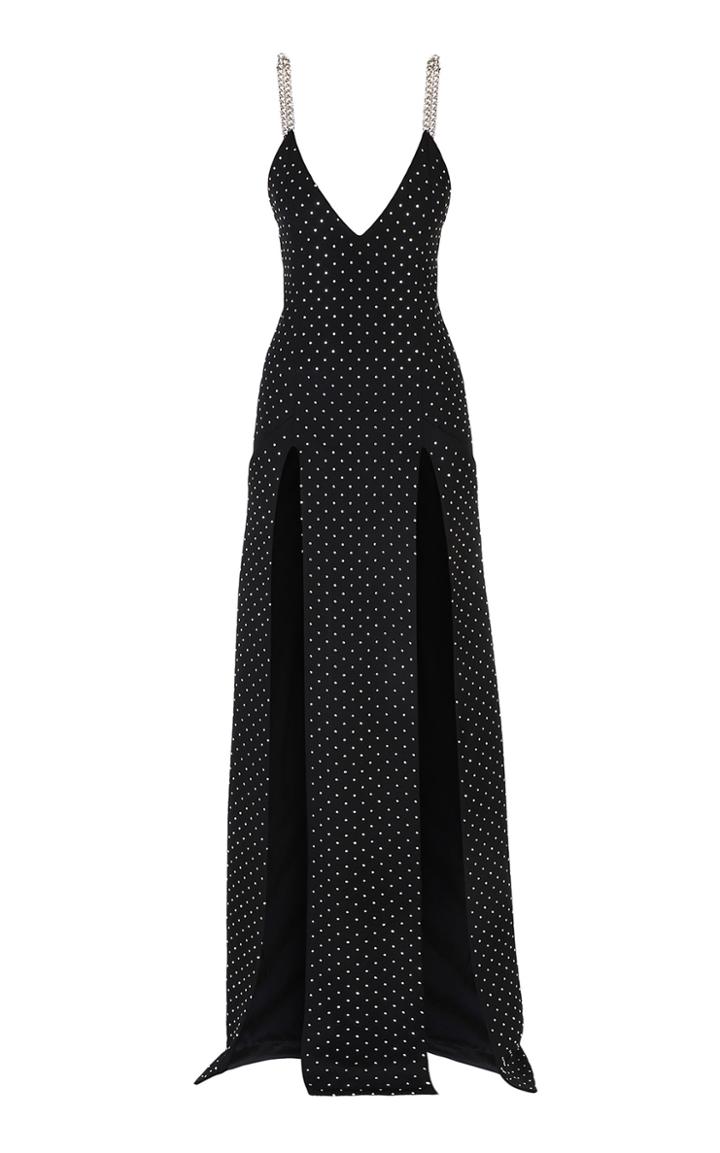 Balmain Embellished Chain-strap Jersey Dress