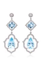 Sara Weinstock 18k White Gold Aquamarine And Diamond Earrings