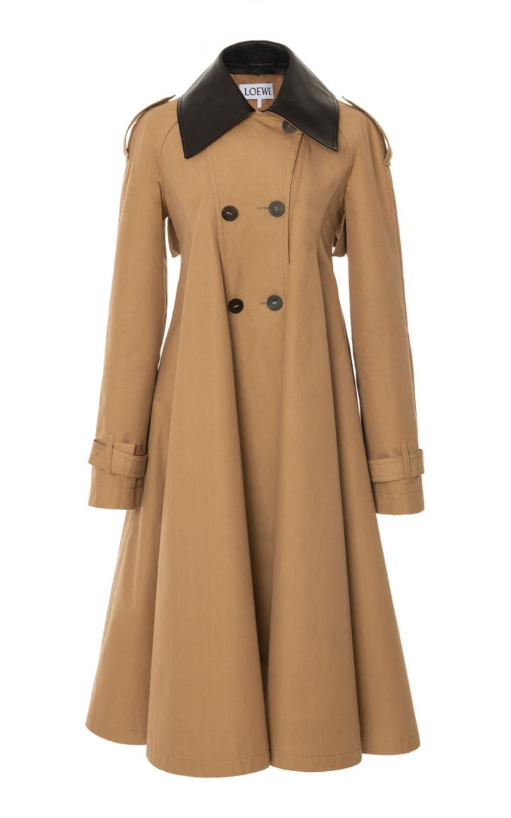 Moda Operandi Loewe Pleated Cotton Trenchcoat Size: 34