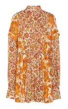 Dodo Bar Or Erin Pleated Printed Crepe Mini Dress