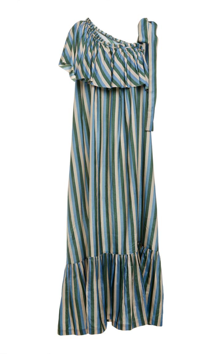 Lee Mathews Smithson Stripe Ruffle Dress