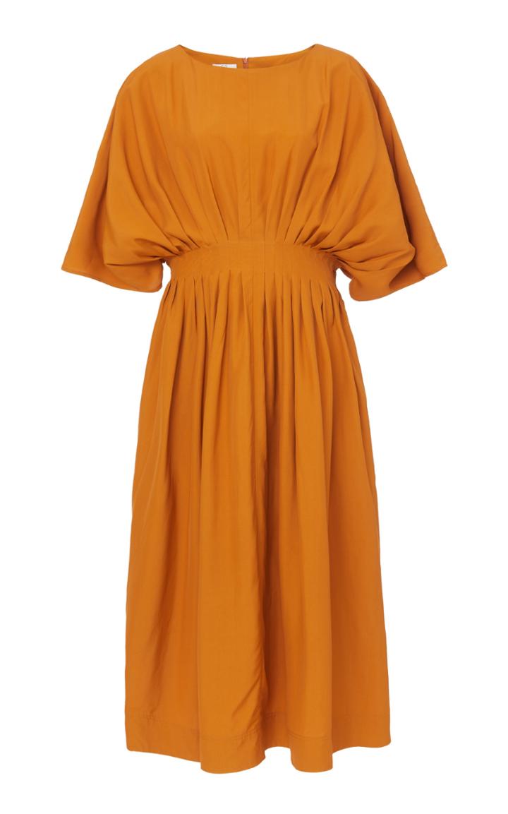 Co Pleated Crepe Midi Dress