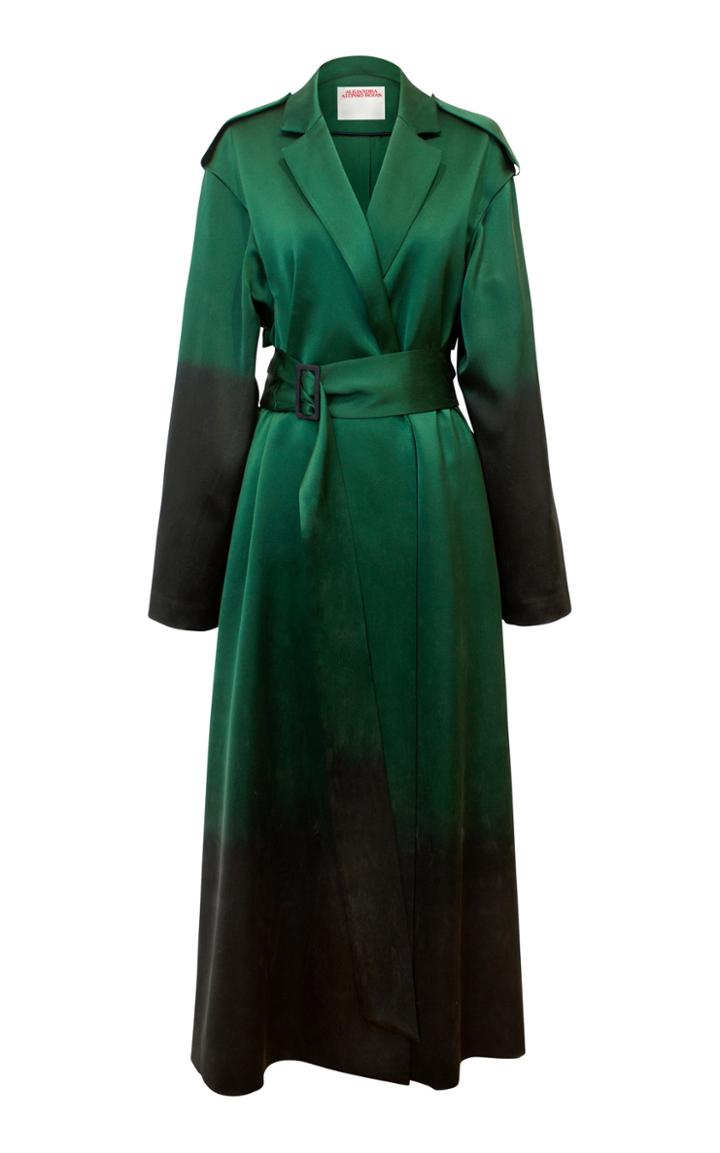Alejandra Alonso Rojas Hand Dyed Silk Trench Coat