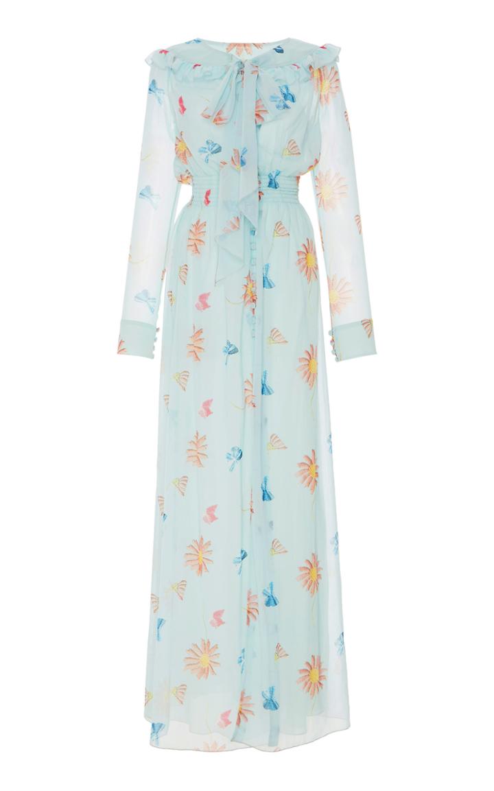 Luisa Beccaria Floral Printed Chemisier Maxi Dress