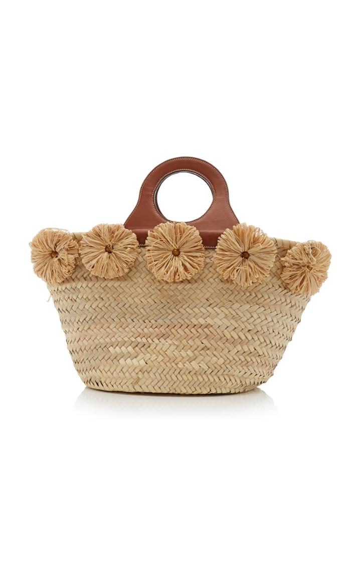 Poolside Ischia Raffia-trimmed Straw Tote