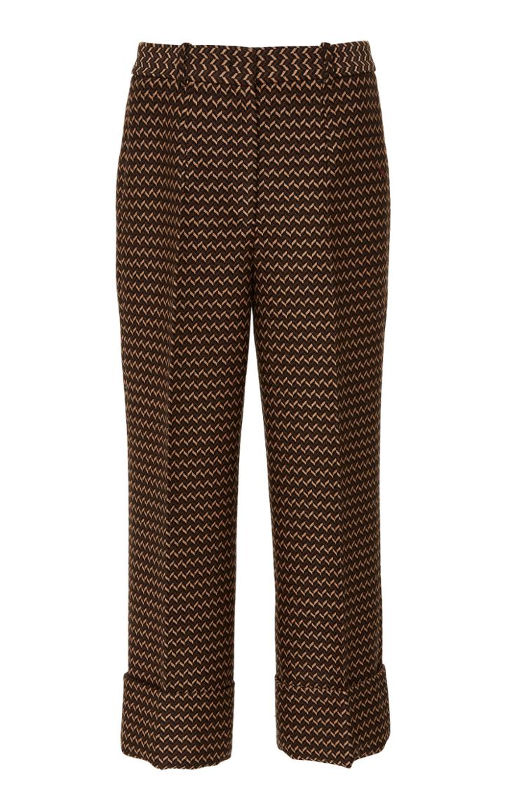 Michael Kors Collection Printed Wool Crop Pants