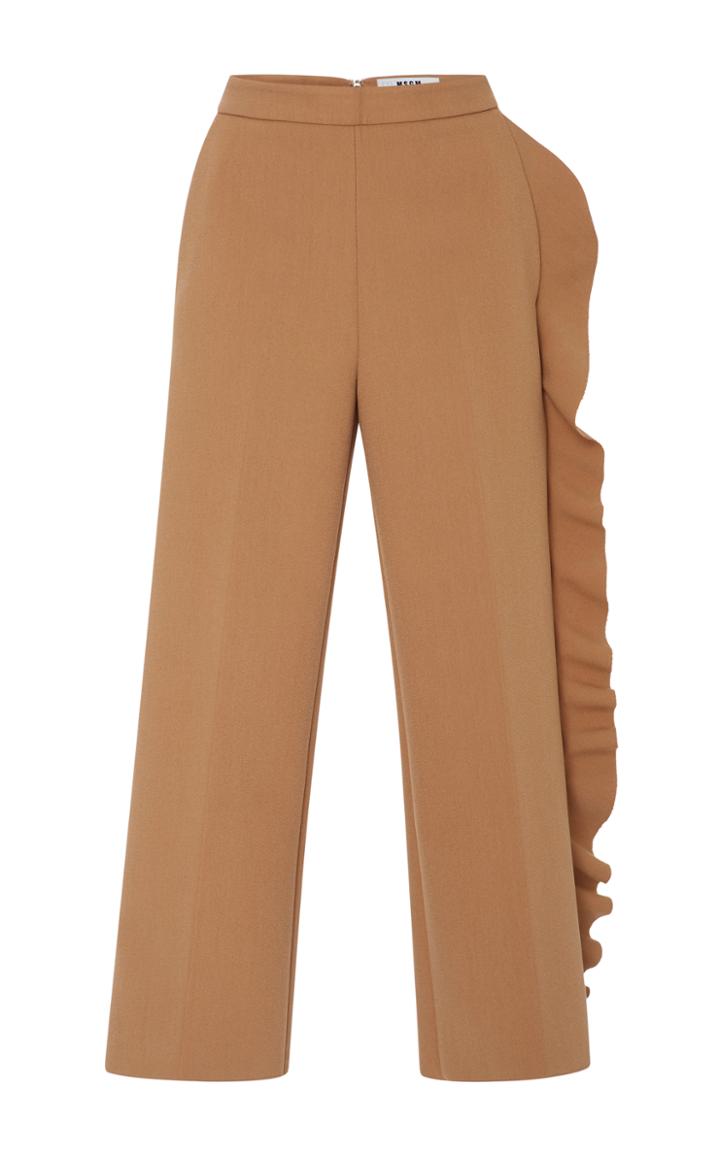 Msgm Ruffle-trimmed Crepe Culottes