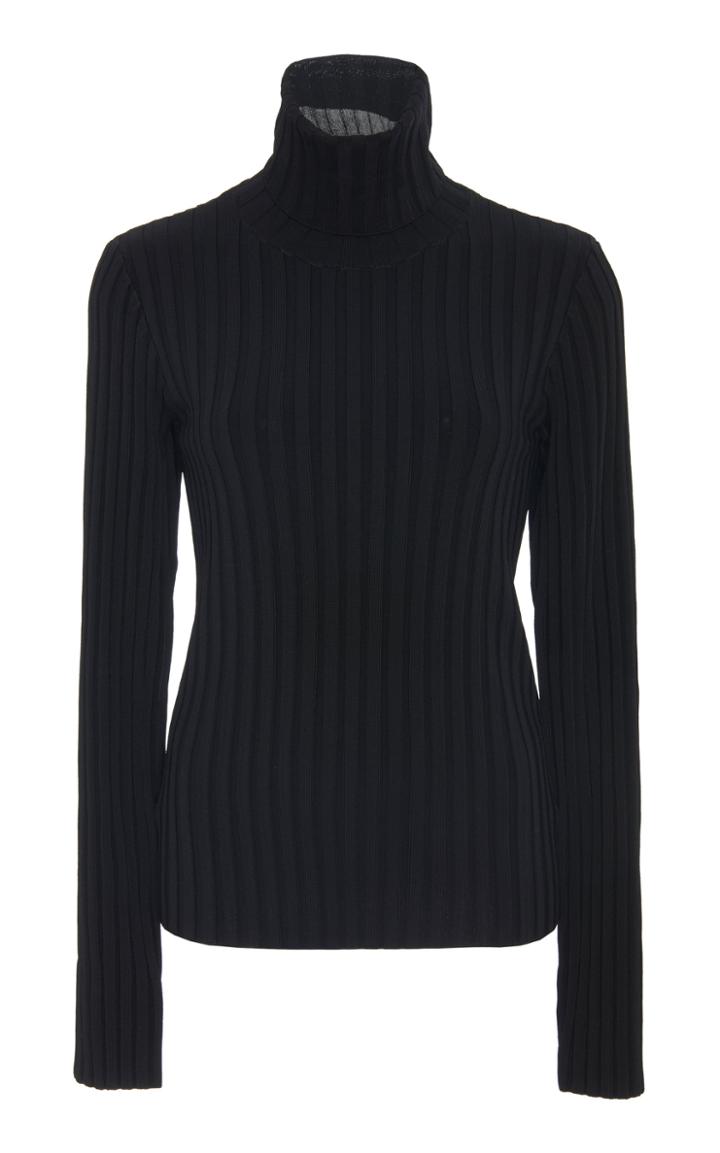 Veronica Beard Nellie Ribbed-knit Turtleneck Top