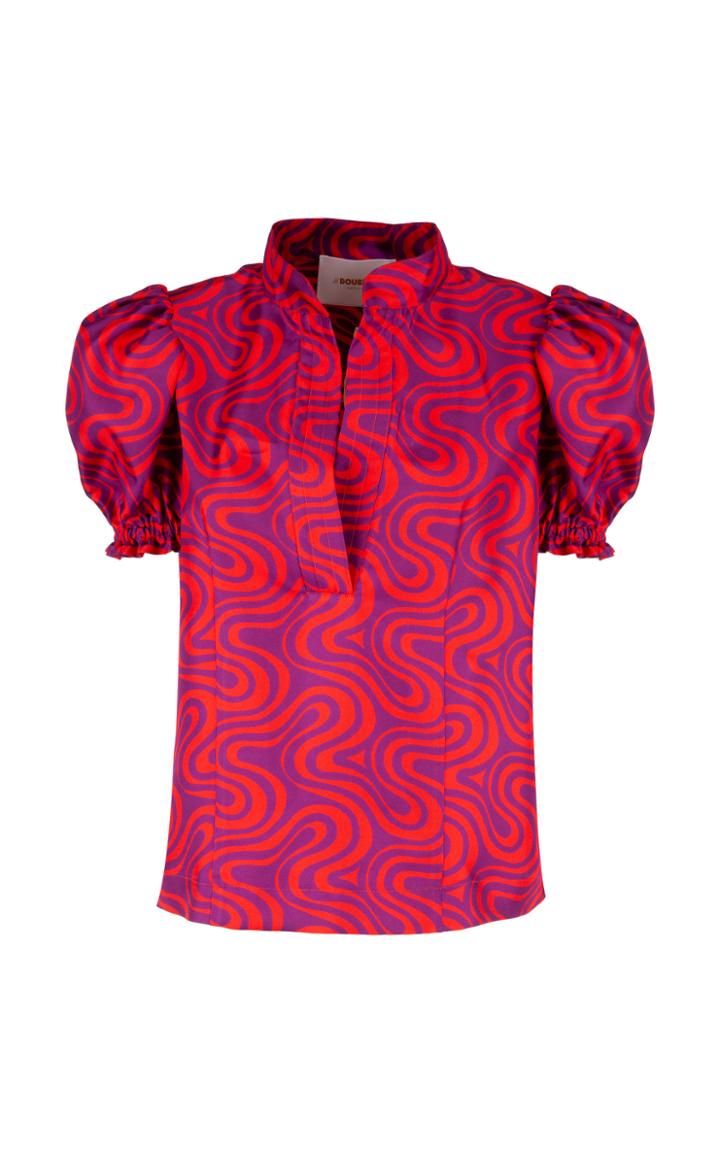 La Doublej Shortcake Printed Silk Top Size: S