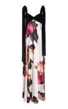 Moda Operandi Costarellos Dahlia Velvet-detailed Floral Satin Gown