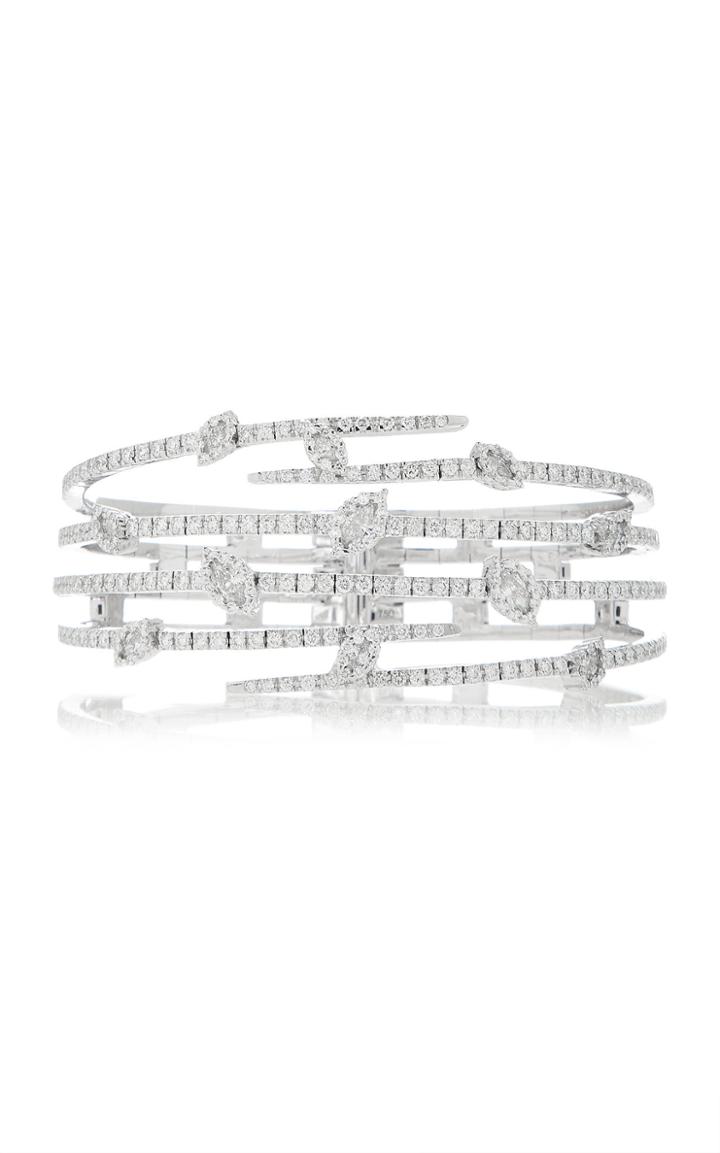 Yeprem 18k White Gold And Diamond Multilayer Bracelet