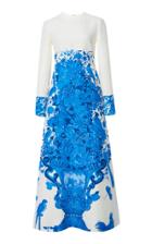 Valentino Grace-print Wool-silk Maxi Dress