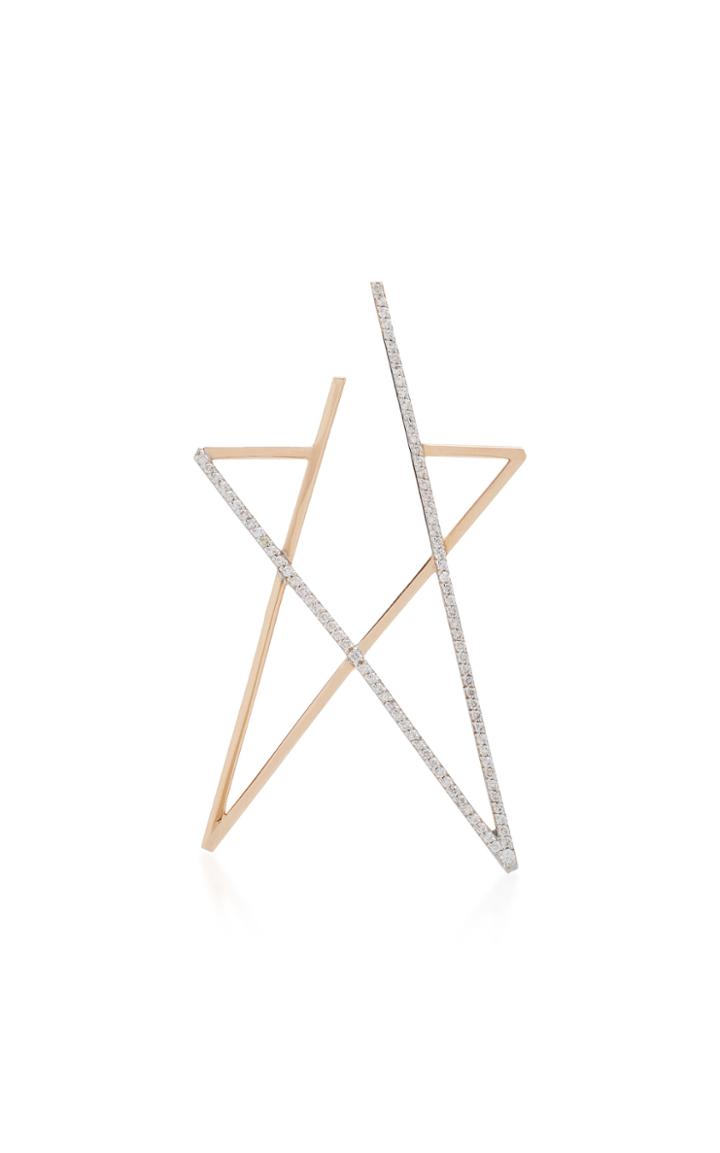 Kismet By Milka Large Single Struck Doodle Star Earring