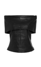 Rosetta Getty Off-the-shoulder Leather Top