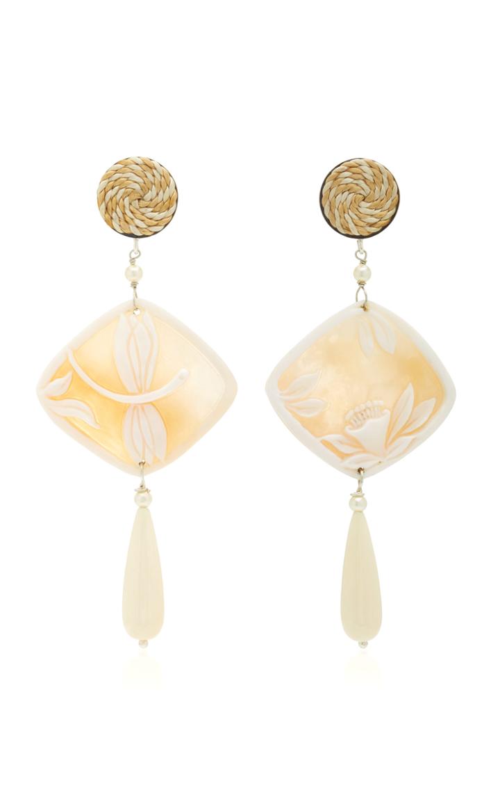 Anna E Alex Shell Silver-plated And Pearl Earrings