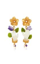 Of Rare Origin Violet Tagua And Mother-of-pearl Bud Earrings