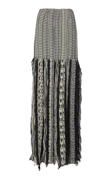 Sandra Mansour Paille Shredded Jacquard-knit Skirt
