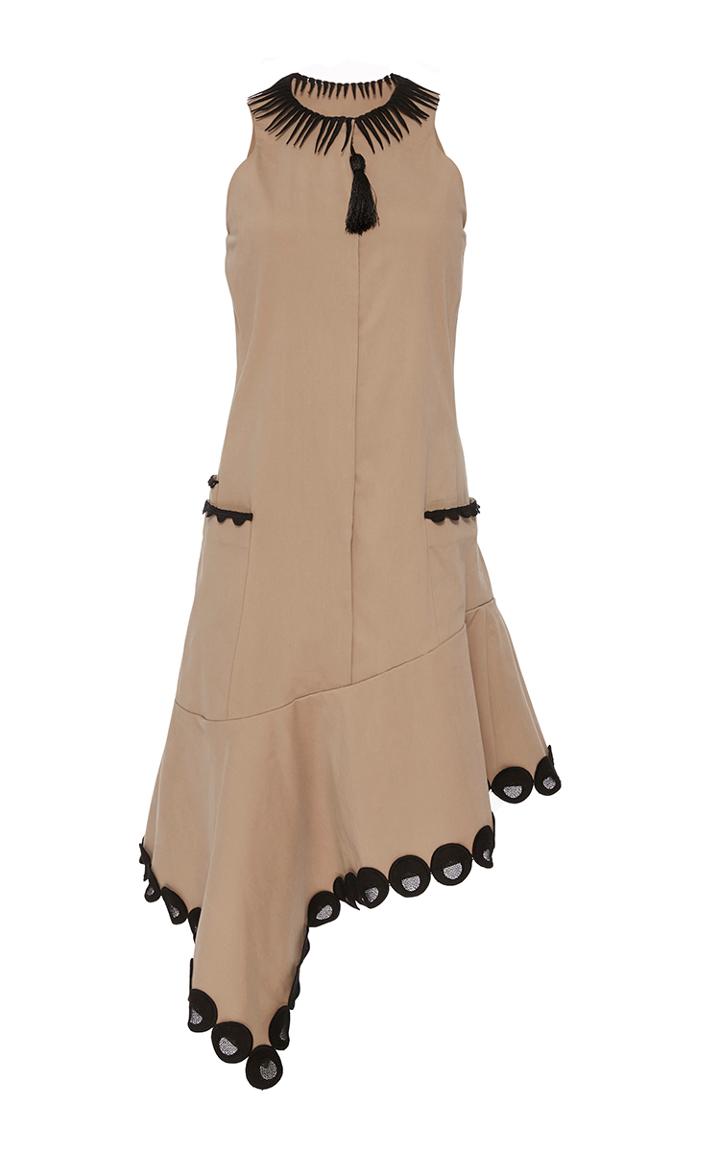 Jonathan Simkhai Zip Front Ruffle Collar Dress