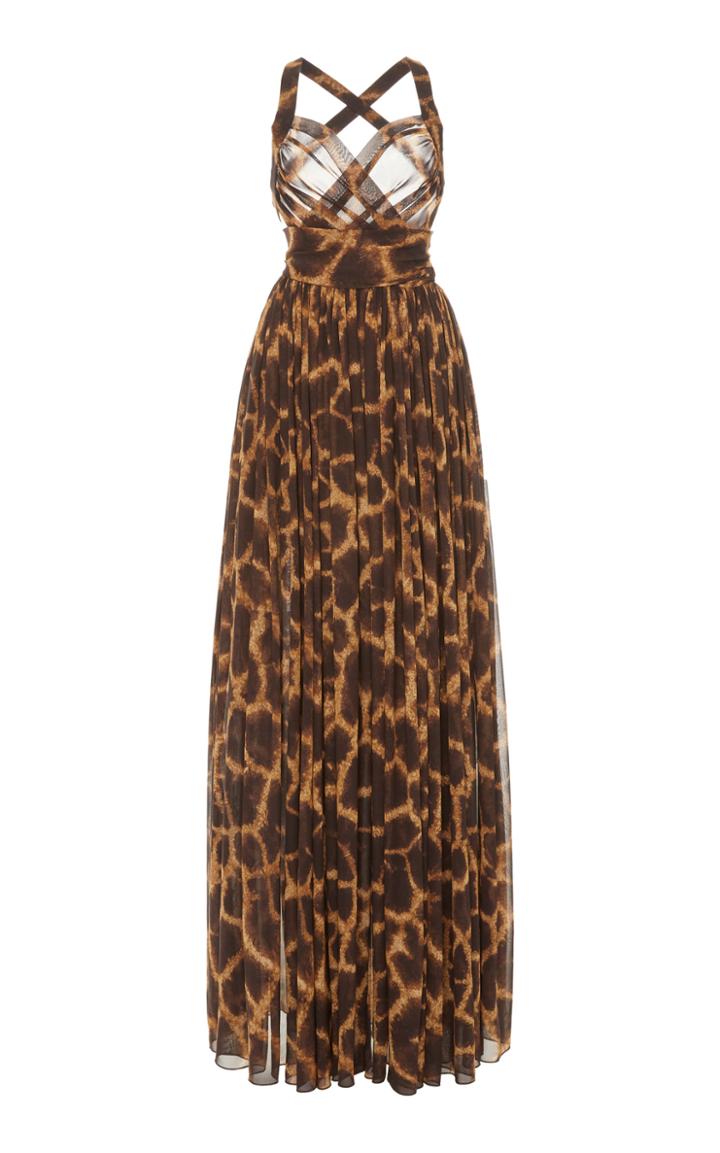 Moda Operandi Dolce & Gabbana Racerback Georgette Leopard Maxi Dress Size: 36