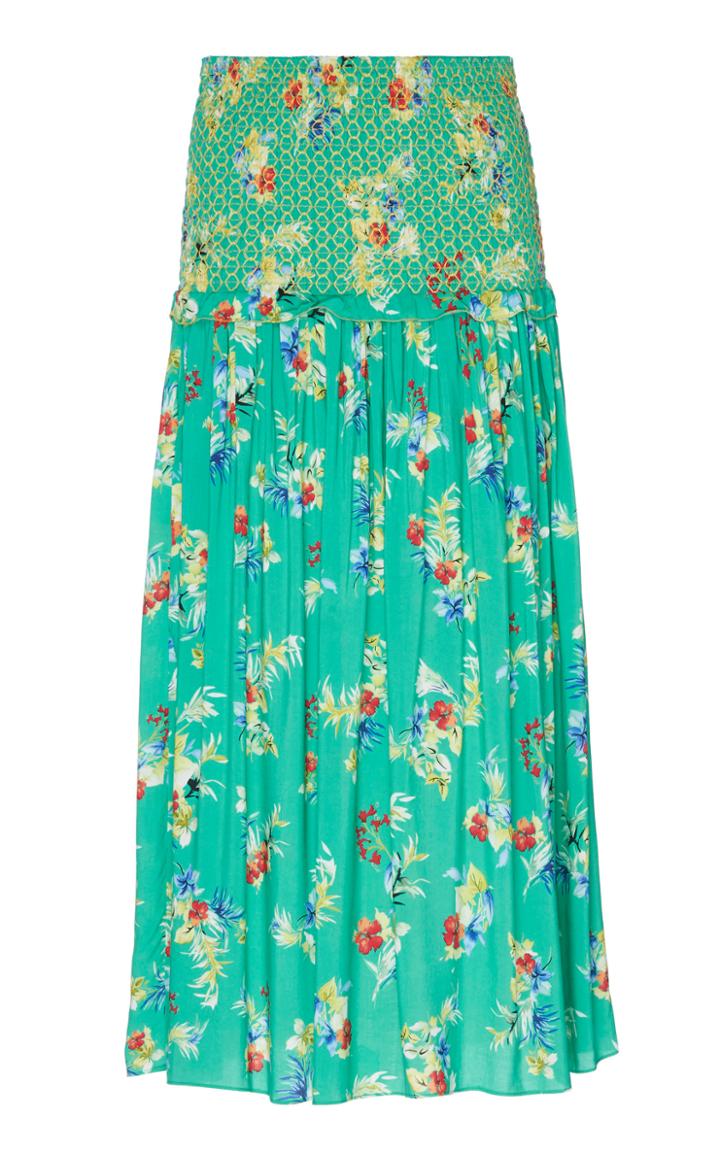 Loretta Caponi Guia Printed Midi Skirt