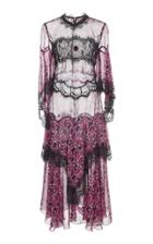 Anna Sui Incense And Joy Chiffon And Lace Full Length Dress