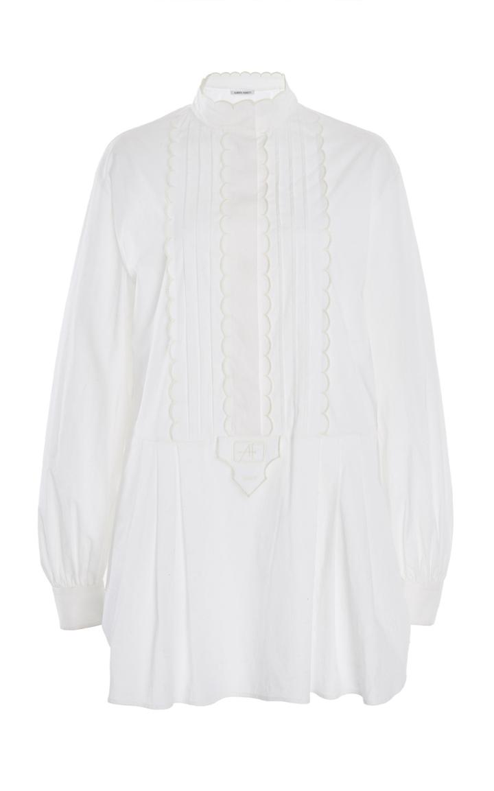 Alberta Ferretti Stretch Poplin Bib Shirt