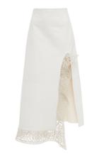 Moda Operandi Jil Sander Malvern Asymmetric Macram-detailed Leather Skirt Size: 32