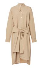 Loewe Tie-waist Asymmetric Cotton-blend Shirtdress