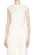 Moda Operandi Off-white C/o Virgil Abloh Sleeveless Front-knot Linen Top Size: 36