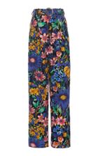Moda Operandi Marc Jacobs Floral-printed Cotton Pleated Wide-leg Pants Size: 0