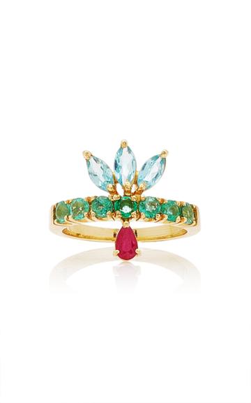 Carolina Neves Emerald, Apatite And Ruby Ring