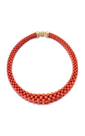 Moda Operandi Assael 18k Yellow Gold Bayadere Coral Necklace