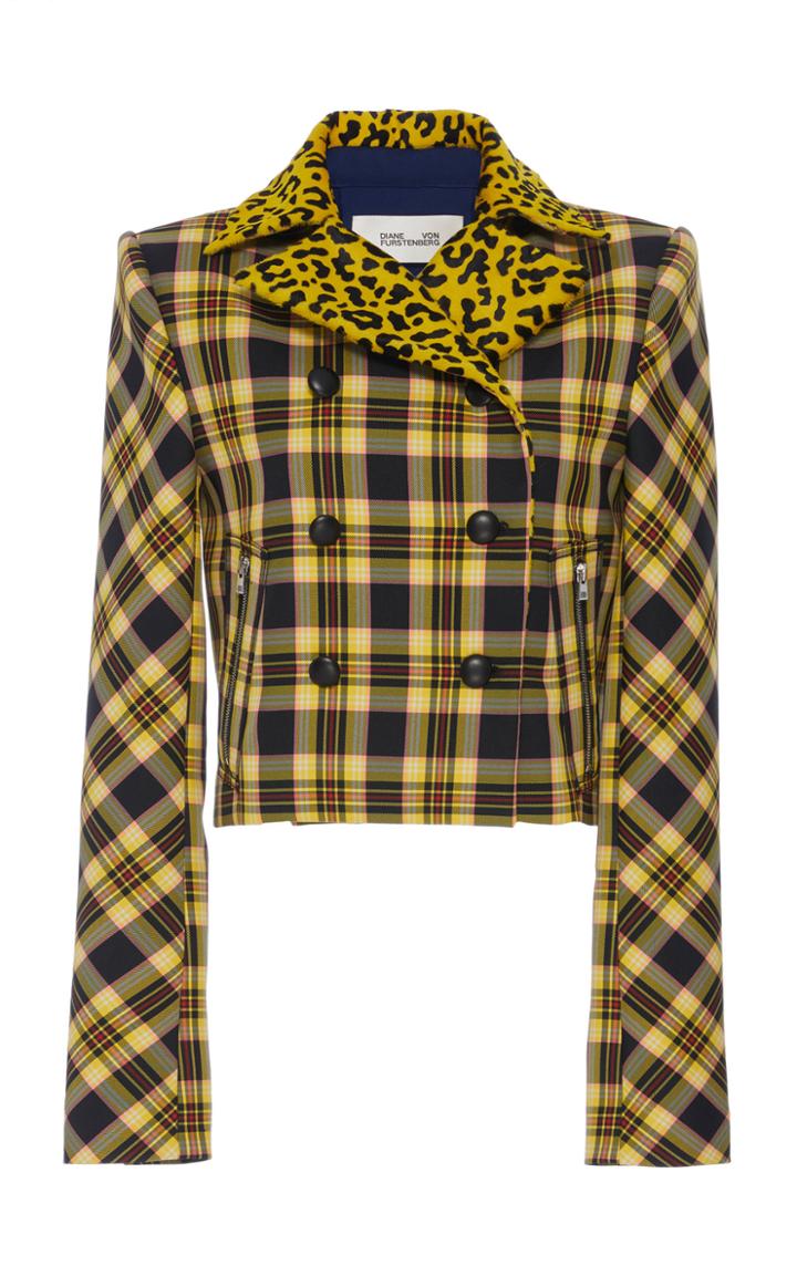Diane Von Furstenberg Double Breasted Cropped Jacket