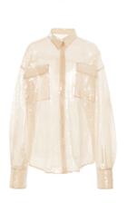 David Koma Sheer Oversized Sequined Top