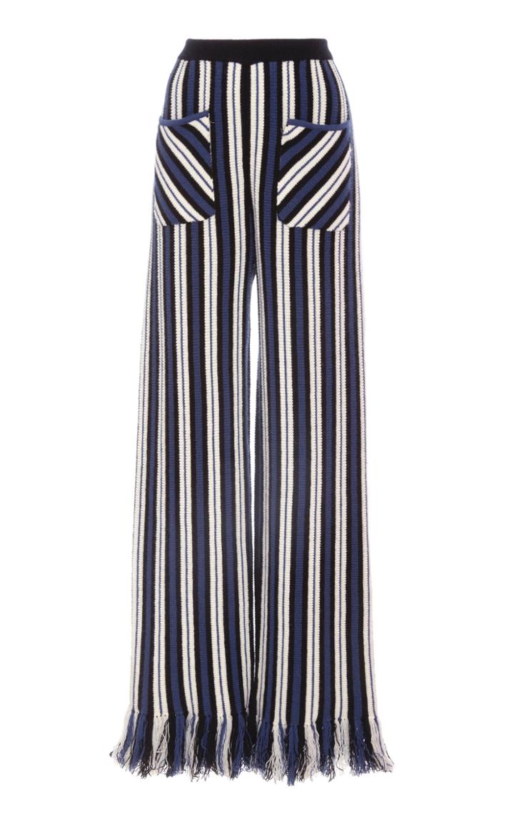 Rosie Assoulin Cashmere Fringe Knit Pants