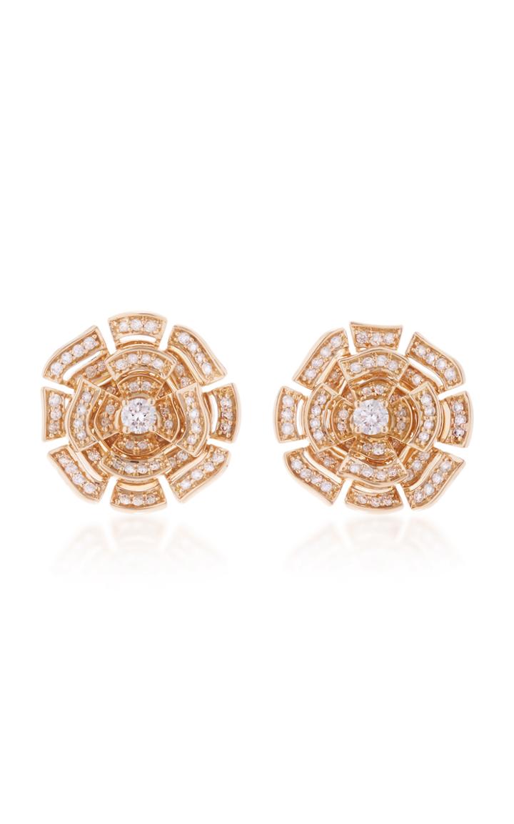 Hueb Labyrinth 18k Yellow Gold And Diamond Studs