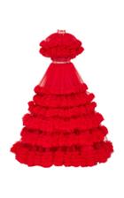 Christian Siriano Cascading Tulle Caplet Gown