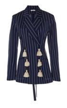 Tome Paneled Crepe Tassel Blazer