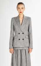 Moda Operandi Max Mara Gru Double-breasted Silk-tweed Blazer