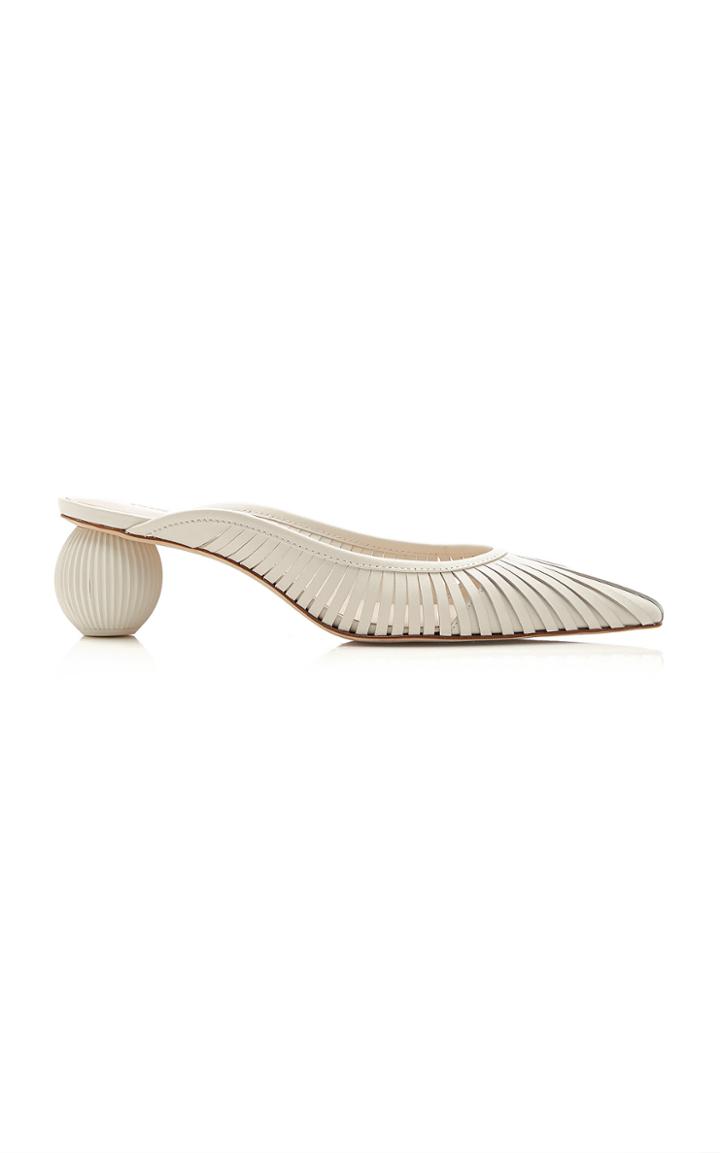 Cult Gaia Alia Cutout Leather Mules Size: 36